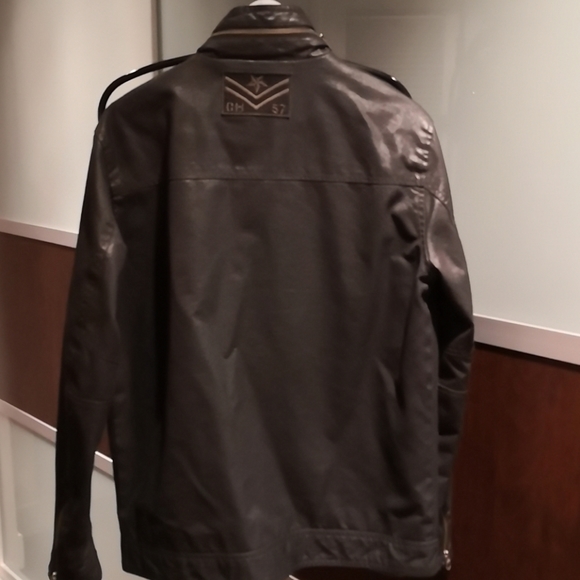 Men's coated canvas black jacket - Picture 3 of 9